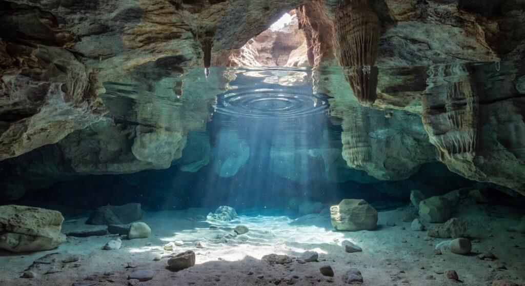 why lerakuty cave water so clear